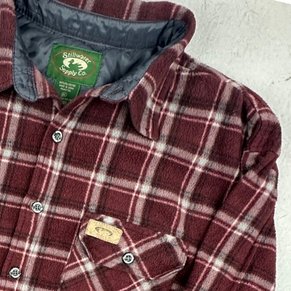 Vintage Stillwater Supply Co. Men's Fleece Plaid Button-Down Shirt Jacket XL